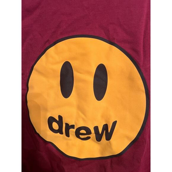NWT Drew House x Justin Bieber Mens SS Tshirt Sz XXL Burgundy Barrymore RARE - Picture 3 of 10